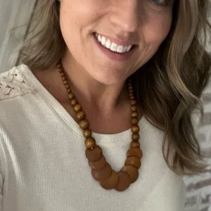 Handmade wood beaded necklace